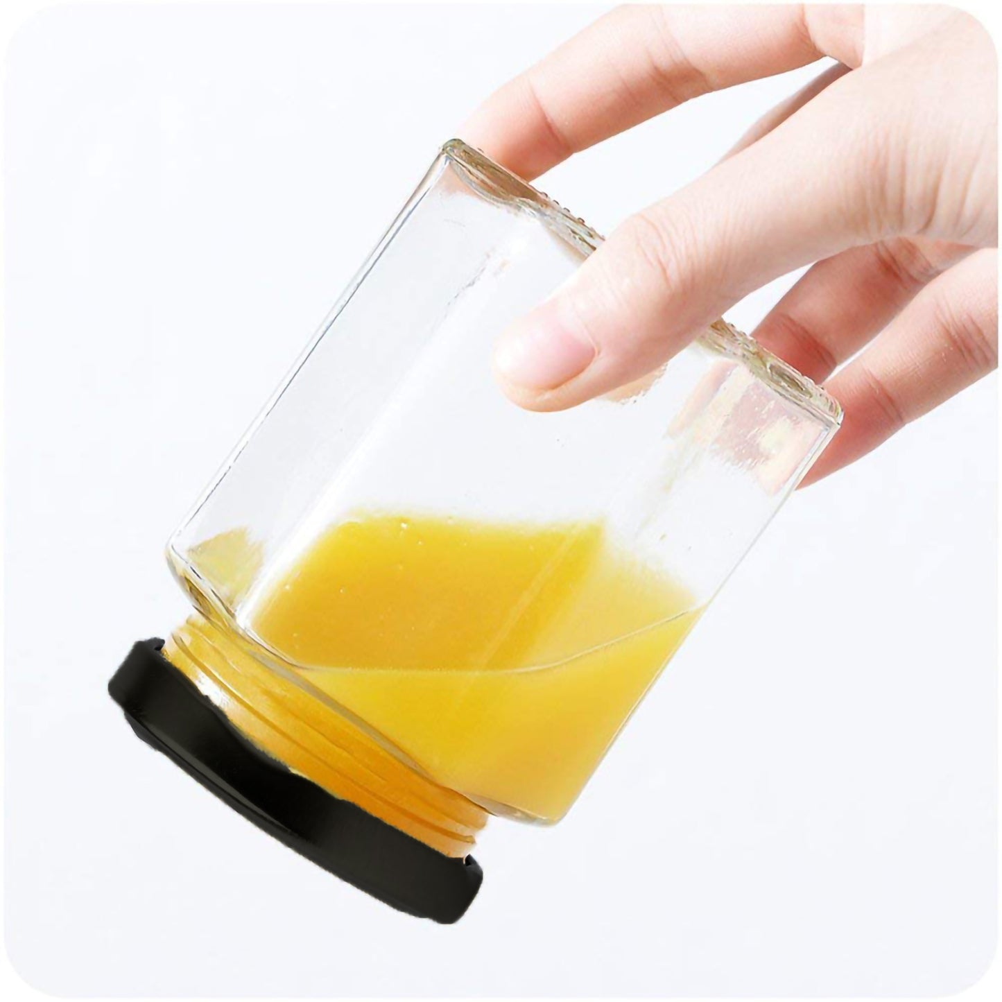 VM SHOPPING MALL Hexa Glow Glass Jar Set - 250 ML (Pack of 6)